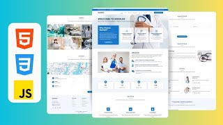 Responsive Medical Website Design Using HTML , CSS & JavaScript With Free Source Code