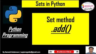 Python Sets #1 | add() Method