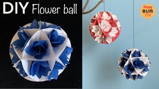 DIY PAPER FLOWER BALL I SIMPLE HOME DECOR IDEAS I EASY DIY PAPER CRAFTS