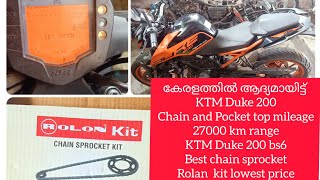 best chain  spocket topened mileage  KTM 200bs6 2700 kilometre top end Rolon kit