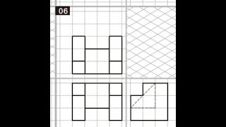 全華圖學095頁第06題/三視圖轉等角圖/綜合練習/第三角法