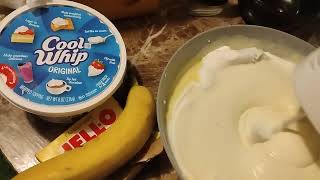 banana 🍌 pudding how to mix the whip cream 🍨🍦