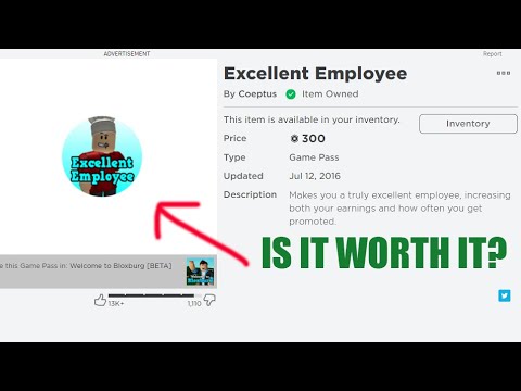 EXCELLENT EMPLOYEE GAMEPASS, Is It Worth It? | Roblox Bloxburg, 2020 ...