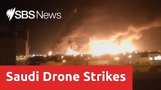 Yemeni rebel drones spark fires at two Saudi Aramco oil facilities