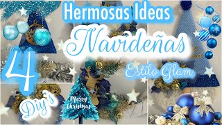 4 Decoraciones NAVIDEÑAS para DECORAR O REGALAR / ideas navideñas en Azul /Christmas crafts / Natal