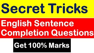 Tips and tricks for English sentence completion mcqs | Sentence completion rules