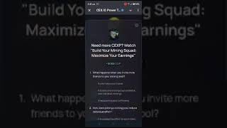 CEX.IO Power Tap Telegram bot Quiz answer #CEXIO#PowerTap#CryptoMining#TelegramMining#Cryptocurrency