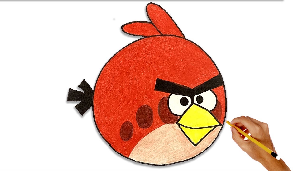 How To Draw Angry Bird | Red Angry Bird Drawing For Kids - YouTube