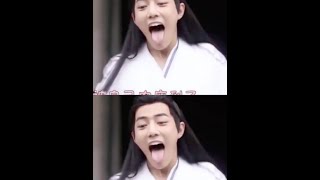 Xiao Zhan: sticking tongue out collection 肖战 憨憨吐舌头合集