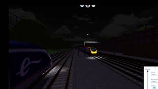 Eurostar class 374 passes by my train at speed on roblox