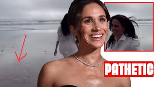 CAUGHT ON TAPE! Meghan REHEARSES Sand Stunt 30 Times for Staged Instagram Video