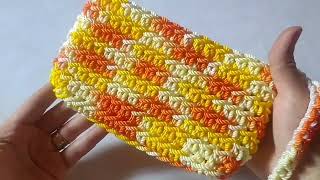 How to crochet a wallet for beginners, a money bag with macrame yarn