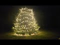 christmas light led install on a 30 foot evergreen tree in virginia by lights around