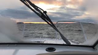 2018 Quicksilver 755 weekend in rough sea in The Great Belt