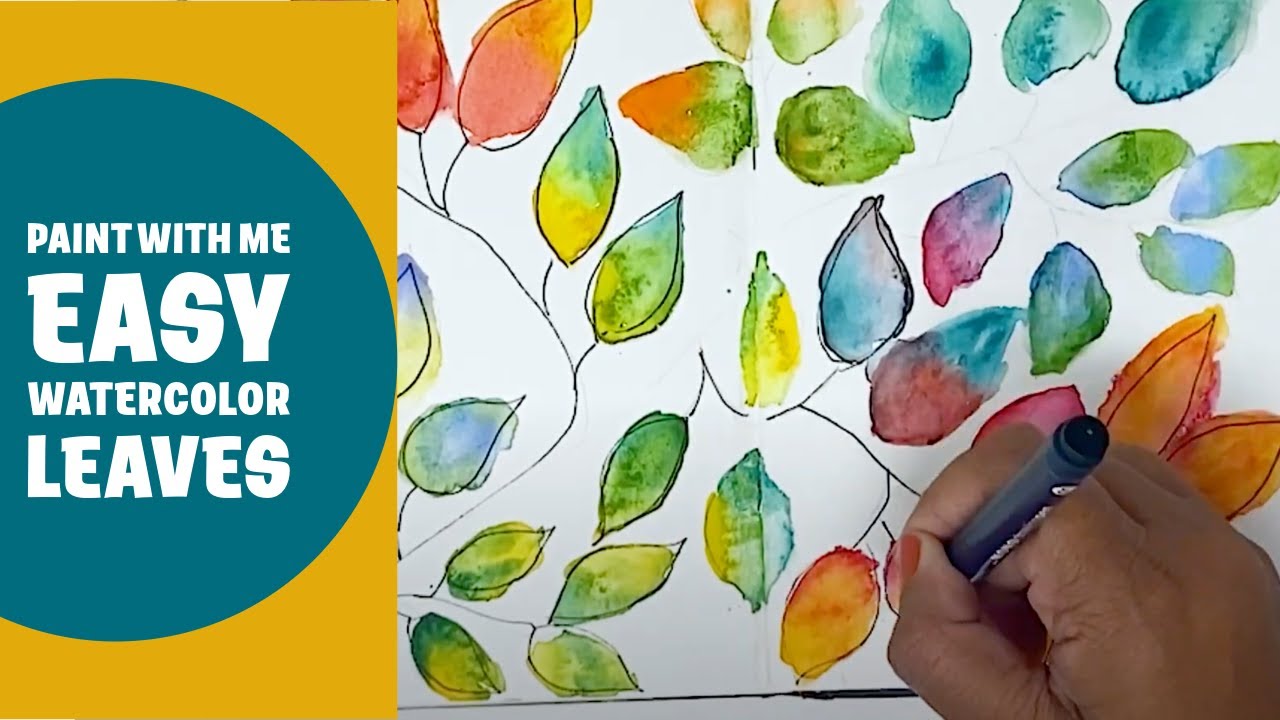 Easy Watercolor Leaves Painting Youtube