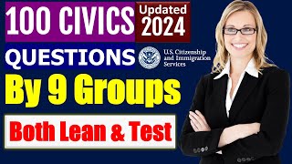 Learn and Test 100 Civics Questions by Groups for US Citizenship Interview 2024
