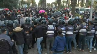 Tunisie: manifestations anti-Saied malgré l'interdiction des rassemblements | AFP Images