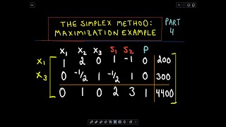 The Simplex Method - Finding a Maximum / Word Problem Example, Part 4 of 5