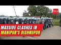 Manipur: Massive protest erupts in Bishnupur, security forces use tear gas to disperse protestors