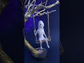 girl with skull on a swing 5 sculpture porcelaine froide