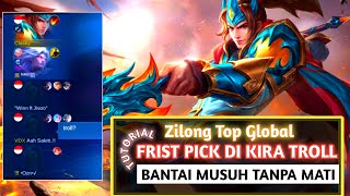 Zilong Saat Top Global Zilong Frist Pick Di Remehkan, Bantai Musuh Tanpa Mati |Build Tersakit Zilong