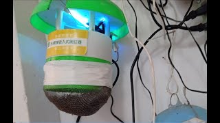 自製添網添燈吸入式捕蚊燈改裝DIY HOMEMADE mosquito trap Retrofit ADD NET ADD LED