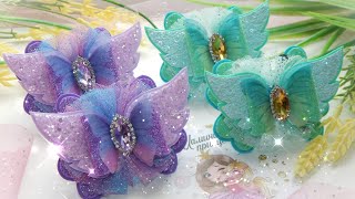 Их Сразу ЗАКАЗАЛИ/СУПЕР-бантики из экокожи и глиттерного фоамирана/DIY hair bows Glitter Foam sheet