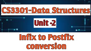 Infix to postfix conversion in data structures tamil||CS3301||Anna university reg-2021.#cse