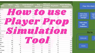 How to use Player Prop NBA Simulation Spreadsheet Tool for Excel