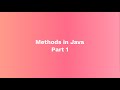 Java Methods Explained | Learn Method Types, Syntax & Examples! Part 1