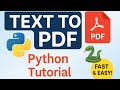 Create PDF from Text in Python FAST! 🐍📄 | Easy Step-by-Step Tutorial