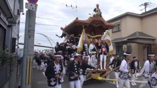 2016岸和田だんじり祭り　旧市地区宵宮・午後曳行　南町①別寅やりまわし（平成28年9月17日）