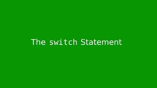 Chapter 5: The switch statement