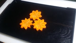 Simple Christmas Carrot Flower Design - The Art Of Fruit & Vegetable Carving