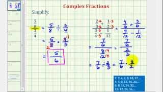 Ex 1: Simplify a Complex Fraction (No Variables)