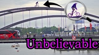 Ride On A 30ft Bridge - This Guy is unbelievable - Hamburg / Crazy / Epic / Trialbike