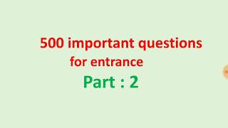 Most important questions for  Entrance Examination (+2)[CHEMISTRY] #entranceexam #chemistry