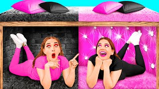 Secret Rooms Under The Bed | Rich VS Broke Challenge by BaRaDa Challenge