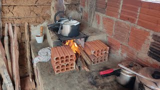 almoço especial com a família três riacho aqui na casinha de taipa