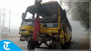 22 children injured as school bus collides with truck on Kala-Amb road in Yamunanagar