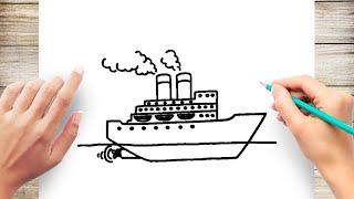 How To Draw Ship titanic Easy