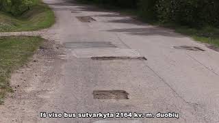 Alytaus rajono gatvėse remontuojamos duobės