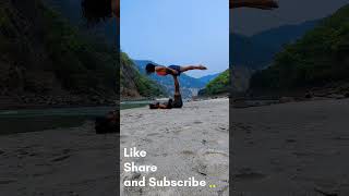 Acro Yoga at Ganga Beach #shorts #short #yoga #viral