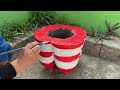 flower pots craft. tips make beautiful flower pots from cement and plastic bottles