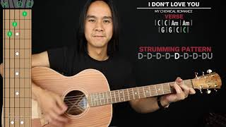 I Don't Love You Acoustic Guitar Cover My Chemical Romance 🎸|Tabs + Chords|
