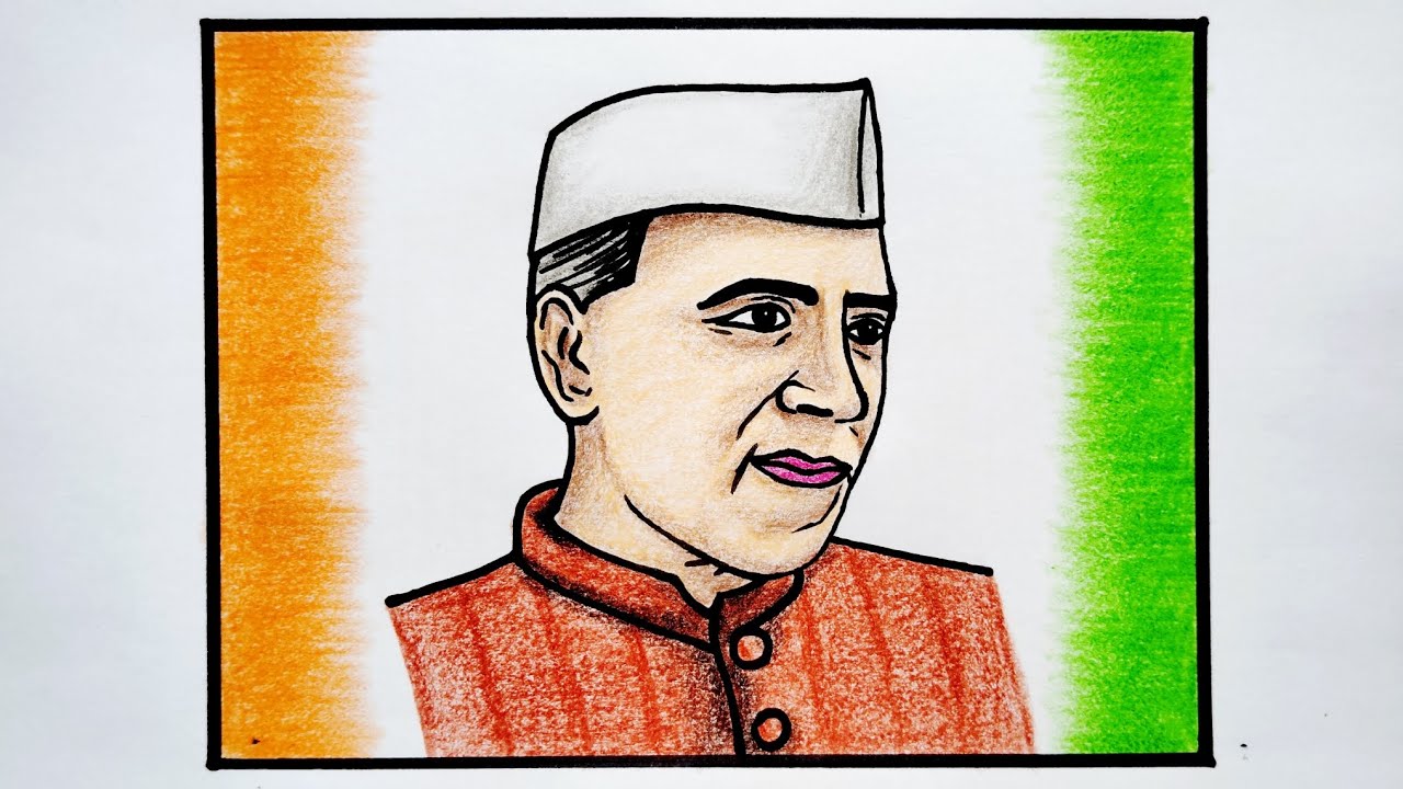 How To Draw Jawaharlal Nehru Step By Step Easy