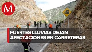 Lluvias provocan derrumbe en carretera de la Mixteca