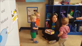 Toddler Classroom Waiting Activity During Transition from Hand Washing to Outside