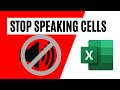 Stop Excel from Annoyingly Speaking Cells | Disable Speak Cells Fast