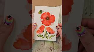 10 Minute Watercolor Poppy - In Real Time!